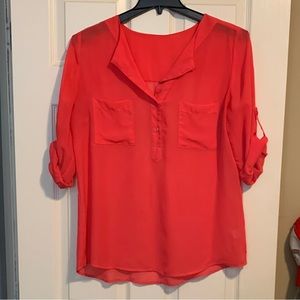 Maurice’s sheer top in coral